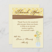 4x5 FLAT Dank u kaart Country Mason Jar Bloemen (Voorkant / Achterkant)