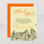 4x5 FLAT Dank u kaart Hand getrokken val bladeren (Voorkant / Achterkant)