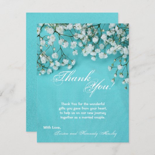 4x5 FLAT Dank u kaart Lente Babys Adembloem (Voorkant / Achterkant)