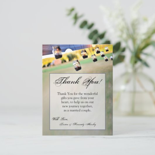 4x5 FLAT Dank u kaart Mason Jar Kaarsenhouders (Staand voorkant)