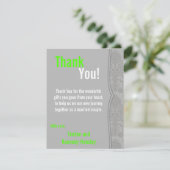 4x5 FLAT Dank u kaart Modern grijs Damask Kant (Staand voorkant)