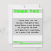 4x5 FLAT Dank u kaart Modern Neon Stripe Groen (Voorkant)