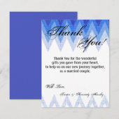 4x5 FLAT Dank u kaart Ombre Blue Chevron (Voorkant / Achterkant)