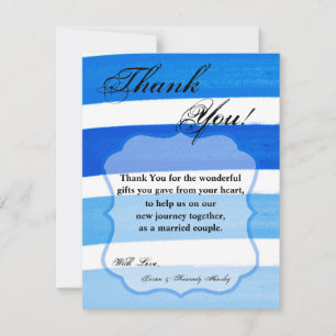 4x5 FLAT Dank u kaart Ombre Streep Blauwe lijn FAD