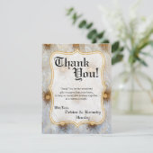 4x5 FLAT Dank u kaart Pintuck Stof Tay (Staand voorkant)