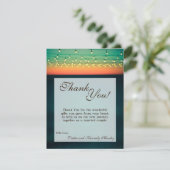 4x5 FLAT Dank u kaart Sunset String Lights Yard (Staand voorkant)