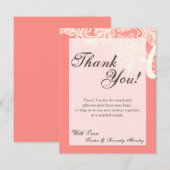 4x5 FLAT Dank u kaart  Victoriaans Kant Cor (Voorkant / Achterkant)