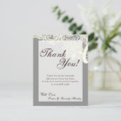 4x5 FLAT Dank u kaart  Victoriaans kant Gre (Staand voorkant)