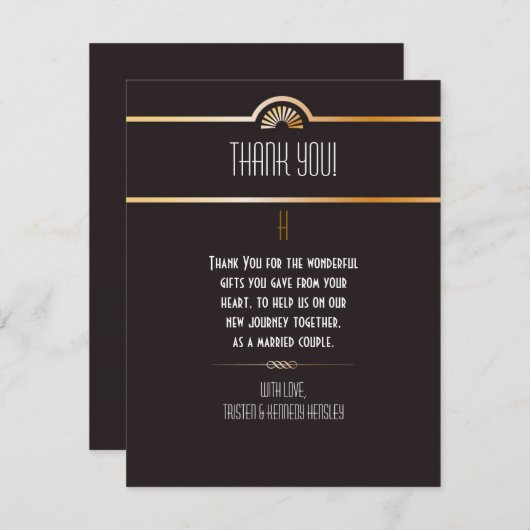 4x5 FLAT - Hartelijk dank - Kaart Gatsby-thema (Voorkant / Achterkant)