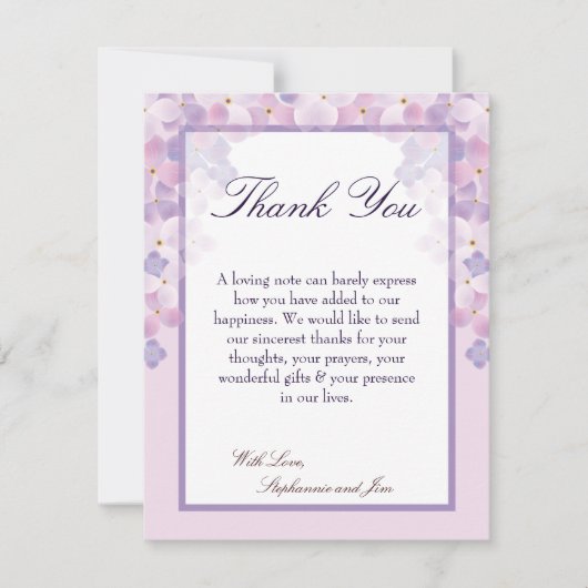 4x5 FLAT - Hartelijk dank - Kaart Paarse hydrangea (Voorkant)