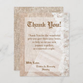 4x5 FLAT - Hartelijk dank - Landkaart Lace Handker Bedankkaart (Voorkant / Achterkant)