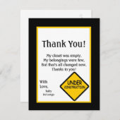 4x5 FLAT - Hartelijk dank voor de kaartconstructie Bedankkaart (Voorkant / Achterkant)