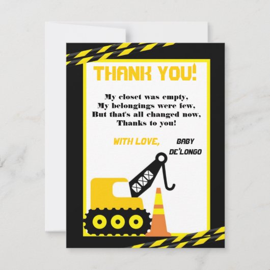 4x5 FLAT - Hartelijk dank voor de kaartconstructie Bedankkaart (Voorkant)