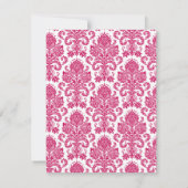 4x5 FLAT - Hartelijk dank voor Fusia White Damask Bedankkaart (Achterkant)