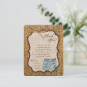 4x5 FLAT - Hartelijk dank voor Mason Jar Burlap La Bedankkaart (Staand voorkant)
