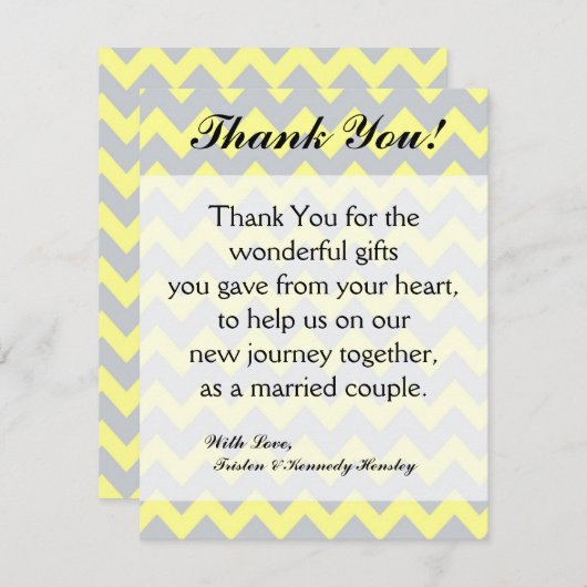 4x5 FLAT - Hartelijk dank voor uw creditcard Chevr Bedankkaart (Voorkant / Achterkant)