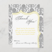 4x5 FLAT - Hartelijk dank voor uw kaart Gele Damas (Voorkant / Achterkant)