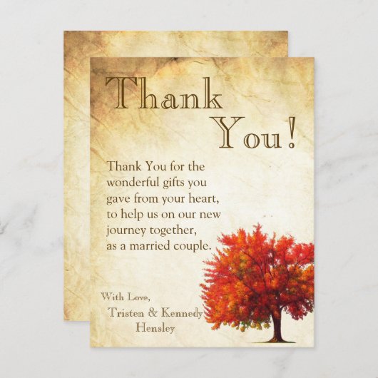 4x5 FLAT - Hartelijk dank voor uw kaart - Herfst m (Voorkant / Achterkant)