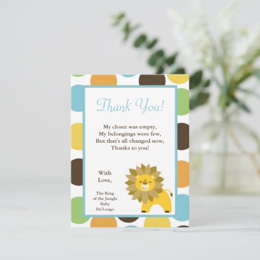 4x5 FLAT Hartelijk dank voor uw kaart Oerwoud King (Staand voorkant)