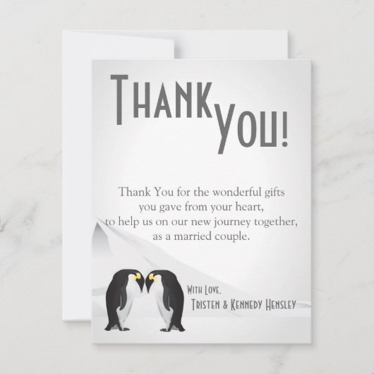 4x5 FLAT Hartelijk dank voor uw kaart Penguins Mat (Voorkant)