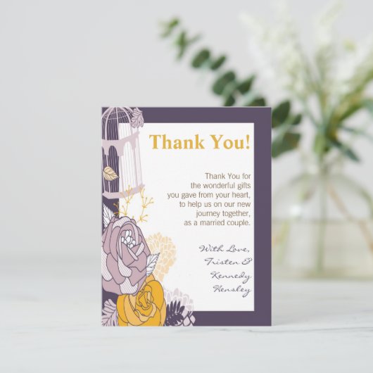 4x5 FLAT Hartelijk dank voor uw kaart  Plum Mustar (Staand voorkant)