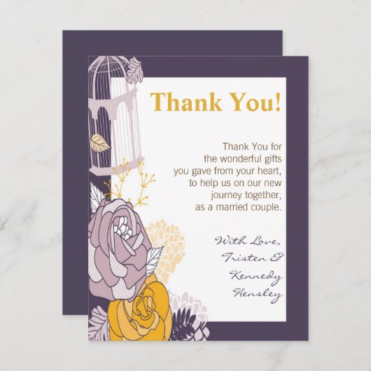 4x5 FLAT Hartelijk dank voor uw kaart  Plum Mustar (Voorkant / Achterkant)