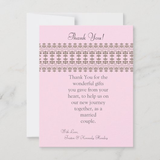 4x5 FLAT - Hartelijk dank voor uw kaart - Roze kan (Voorkant)