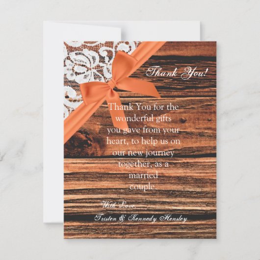 4x5 FLAT - Hartelijk dank voor uw kaart Wooden & L (Voorkant)