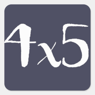 4x5 Groot formaat Sticker - Wit op Navy