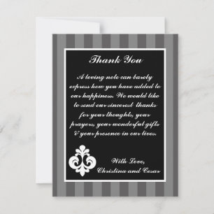 4x5 PLAT Carte de remerciements blanc gris noir