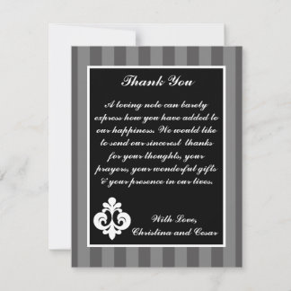 4x5 PLAT Carte de remerciements blanc gris noir
