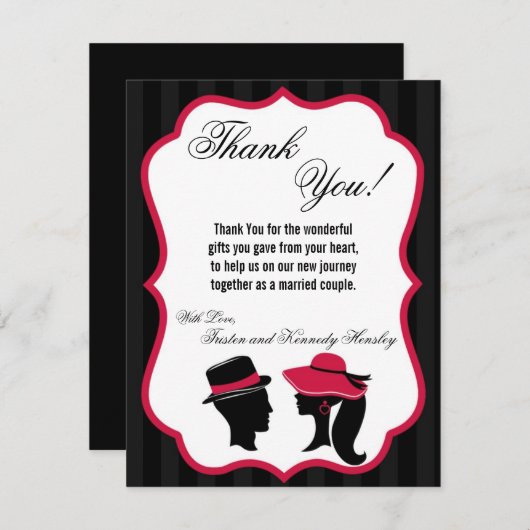 4x5 PLAT Carte de remerciements Casquette formel é (Devant / Derrière)