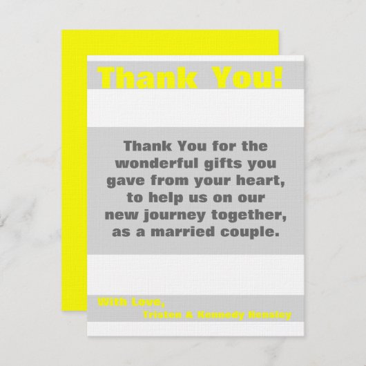 4x5 PLAT Carte de remerciements moderne néon rayur (Devant / Derrière)