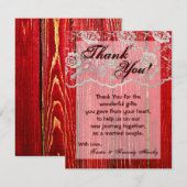 4x5 PLAT Carte de remerciements Pays dentelle roug (Devant / Derrière)