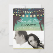 4x5 Save the Date Kaart Beach Sunset Palm Trees St (Voorkant)