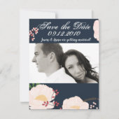 4x5 Save the Date Kaart Witte Bloembloemen op Dar (Voorkant)