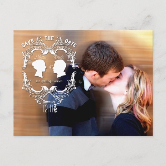 4x5 Typografie Save the Date Fotoaankondiging Briefkaart (Voorkant)