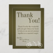 4x5 Vélo Brown Carte de remerciements PLAT (Devant / Derrière)