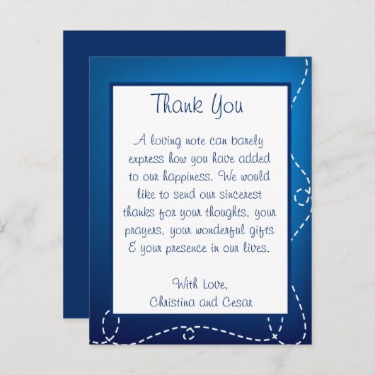 4x5 VLAK Dank u Kaartdocument Vliegtuig die Blauw  Bedankkaart (Voorkant / Achterkant)