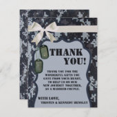 4x5 VLAKTE Dankkaart Marineblauw DIGITALE AFDRUK U Bedankkaart (Voorkant / Achterkant)