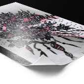 4x6 ACEO. Impression artistique. Rouge et noir (Coin)