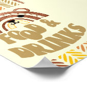 4x6 Eten & Drinken Boho Woodland Beer Verjaardag Poster (Hoek)