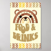 4x6 Eten & Drinken Boho Woodland Beer Verjaardag Poster (Voorkant)