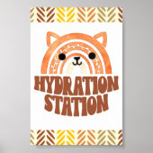 4x6 Hydration Station Boho Woodland Fox Verjaardag Poster (Voorkant)