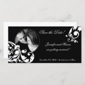 4x8 Black White Floral Verloving Aankondiging (Voorkant / Achterkant)