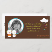 4x8 Carte de Noël moderne Snowman Snow Flake (Devant / Derrière)