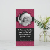 4x8 de roze Kerstkaart van de FOTO van het Lijst (Staand voorkant)