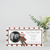 4x8 Faire-part de naissance de singe rouge (Debout devant)