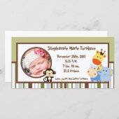 4x8 Faire-part de naissance photo Jeu Jungle (Devant / Derrière)