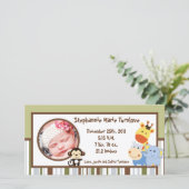 4x8 Faire-part de naissance photo Jeu Jungle (Debout devant)